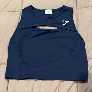 Gymshark Navy Blue Cutout Racerback Tank Top